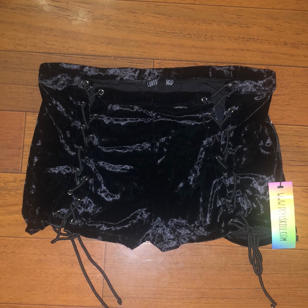 Current Mood Lace Up Black Hot Shorts